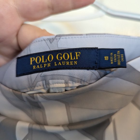 POLO GOLF skOrt | Grey ART DECO Print | 10 | EUC | Ralph Lauren | Quick Dry - Picture 3 of 9
